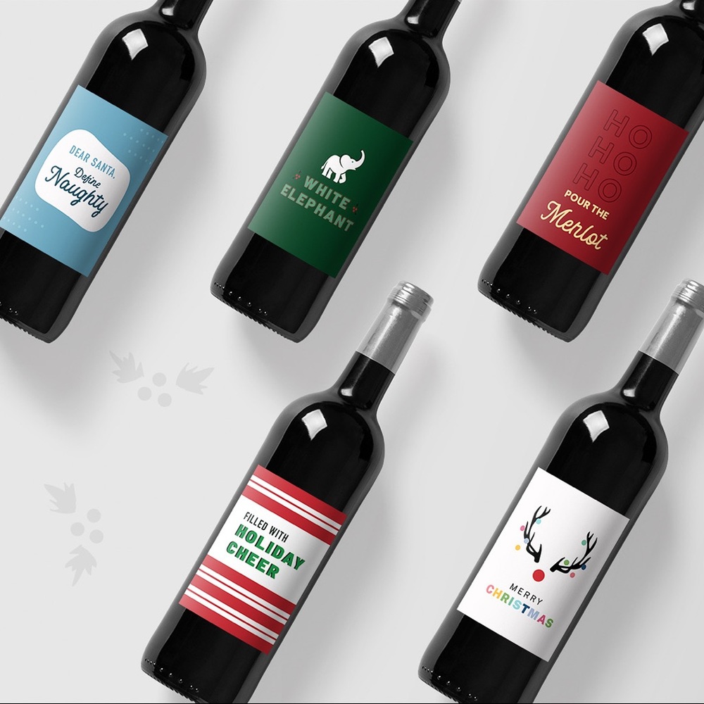 Christmas Wine Labels